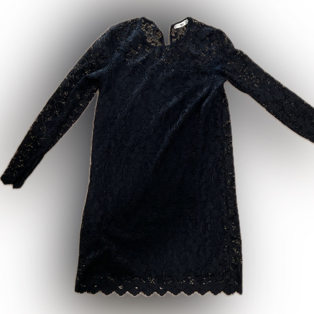 Mango black/dark blue lace dress